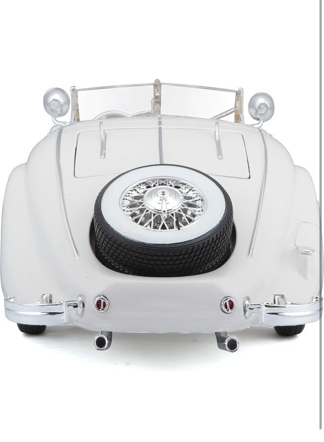 richtots Premium Die-Cast Zinc Alloy 1:24 Scale 1936 Merrc-Bennz Classic Large with 4 Openable Doors,Lights & Music & Working Steering【White】【Pack of 1】 (White) - Image 4